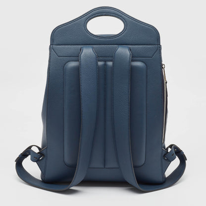 Burberry Ash Grain Leather Blue Backpack