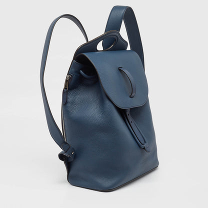 Burberry Ash Grain Leather Blue Backpack