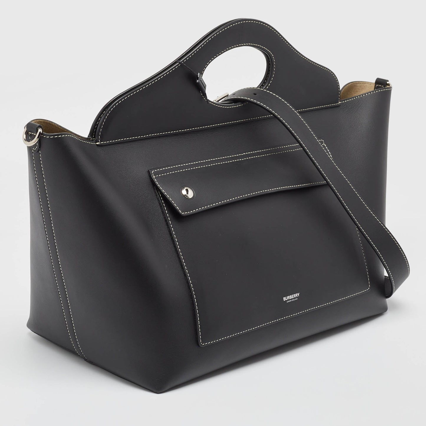 Burberry Medium Soft Leather Black Tote Bag Style 2