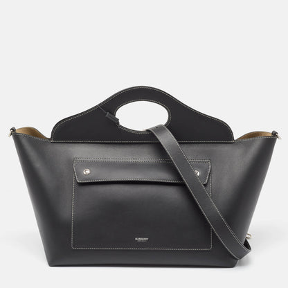 Burberry Medium Soft Leather Black Tote Bag Style 2