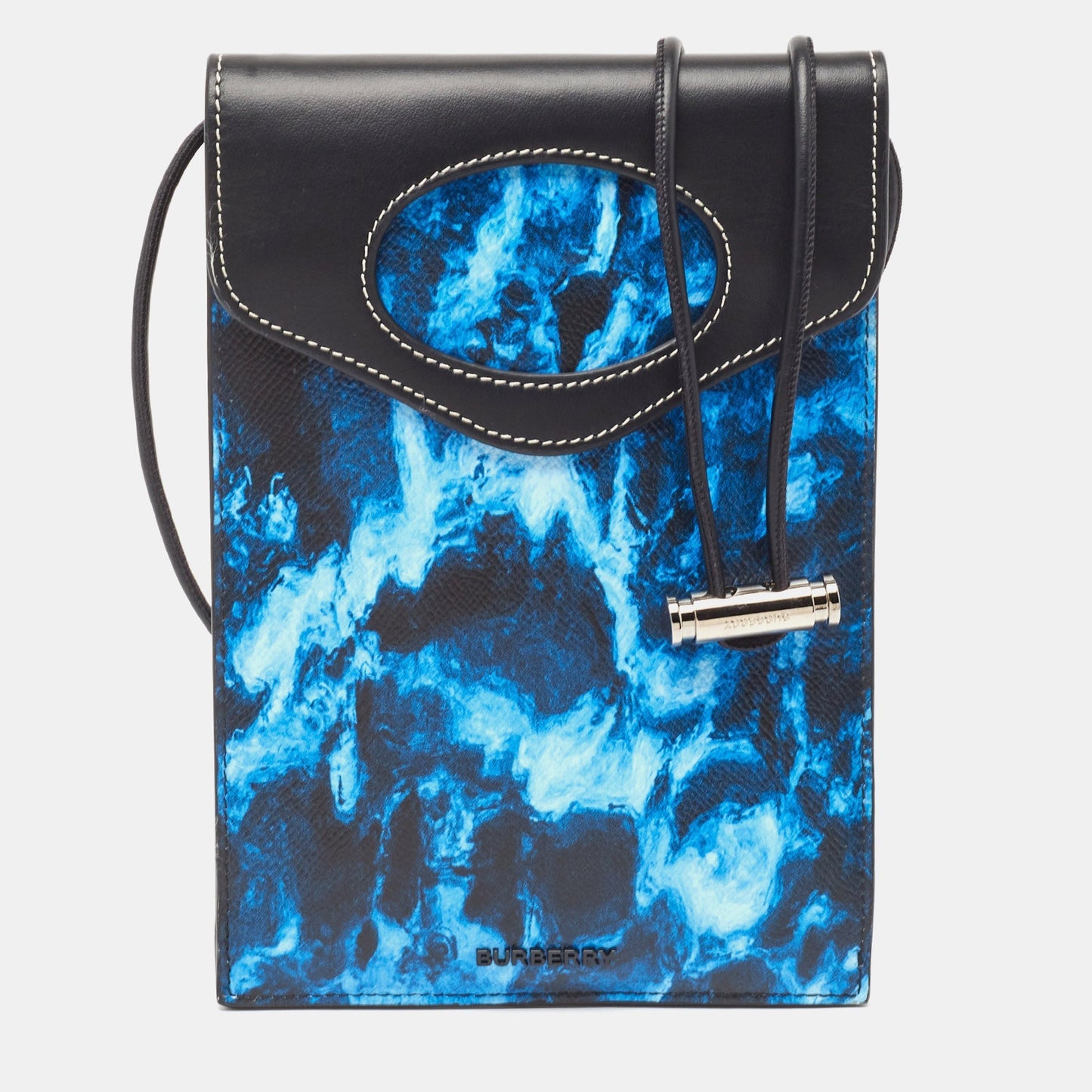 Burberry Water Camo Leather Black Crossbody Bag