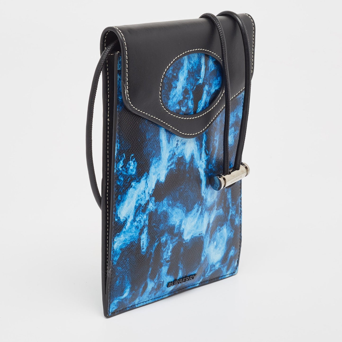 Burberry Water Camo Leather Black Crossbody Bag