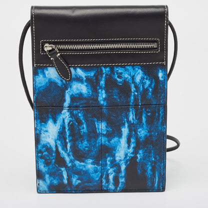 Burberry Water Camo Leather Black Crossbody Bag