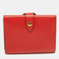Luxury Burberry Red Leather Harlow Compact Wallet
