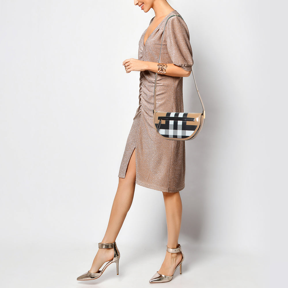 Burberry and Small Leather Beige Shoulder Bag