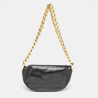 Burberry Soft Small Leather Black Shoulder Bag
