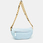 Burberry Light Soft Leather Blue Shoulder Bag