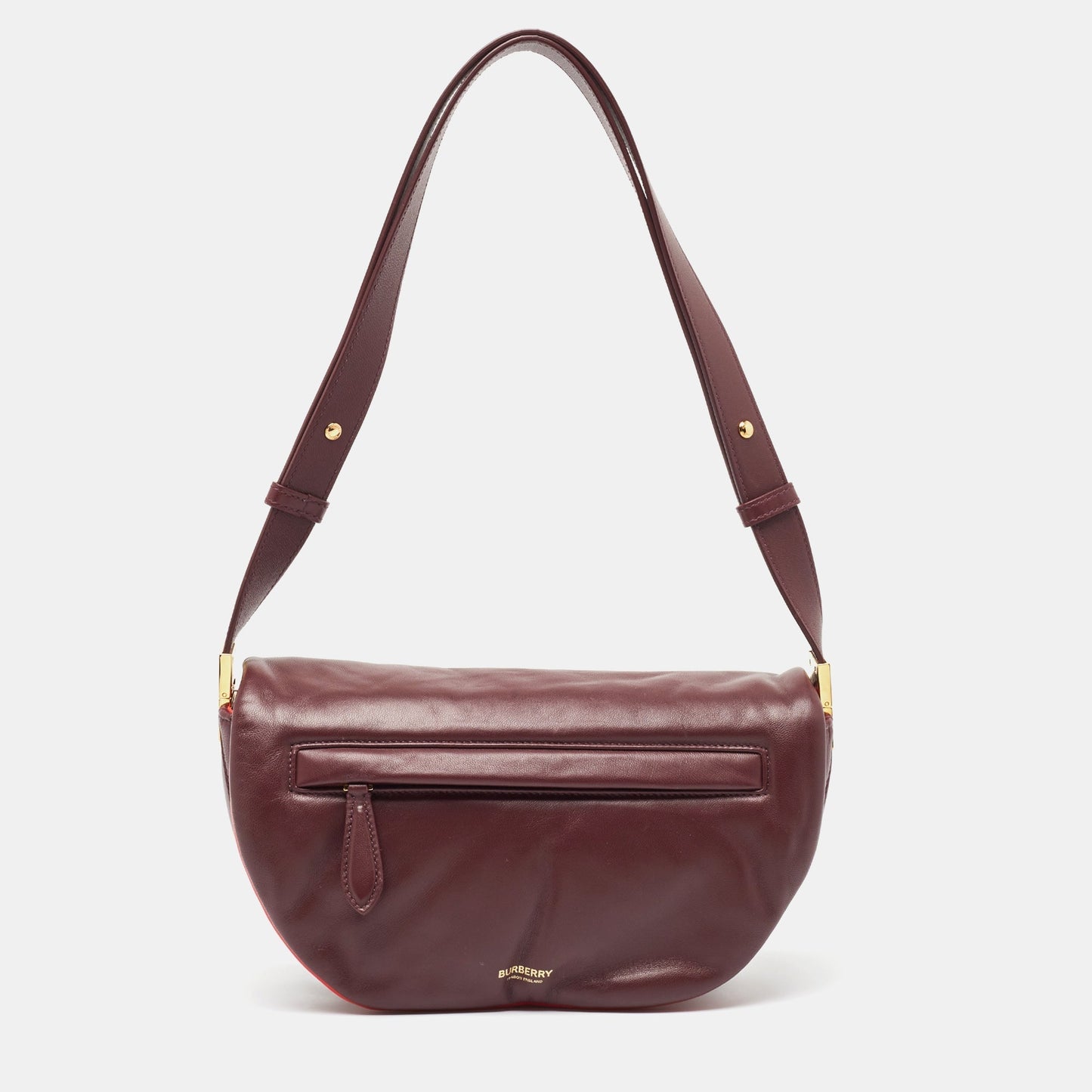 Burberry Maroon Small Leather Red Shoulder Bag