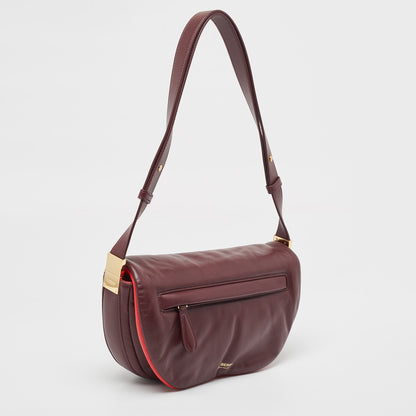 Burberry Maroon Small Leather Red Shoulder Bag