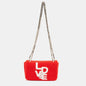 Luxury Burberry Red Terry Fabric Mini Love Lola Shoulder Bag