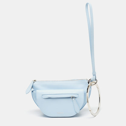 Burberry Pale Mini Leather Blue Clutch Bag