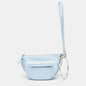 Luxury Burberry Pale Blue Leather Mini Double Olympia Clutch
