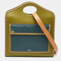 Burberry Medium Pocket Leather Blue Tote Bag