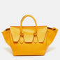 Luxury CELINE Yellow Leather Small Tie Tote w/Pouch