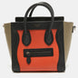 Luxury CELINE Tri Color Leather Nano Luggage Tote