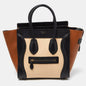 Luxury CELINE Tri Color Leather Micro Luggage Tote