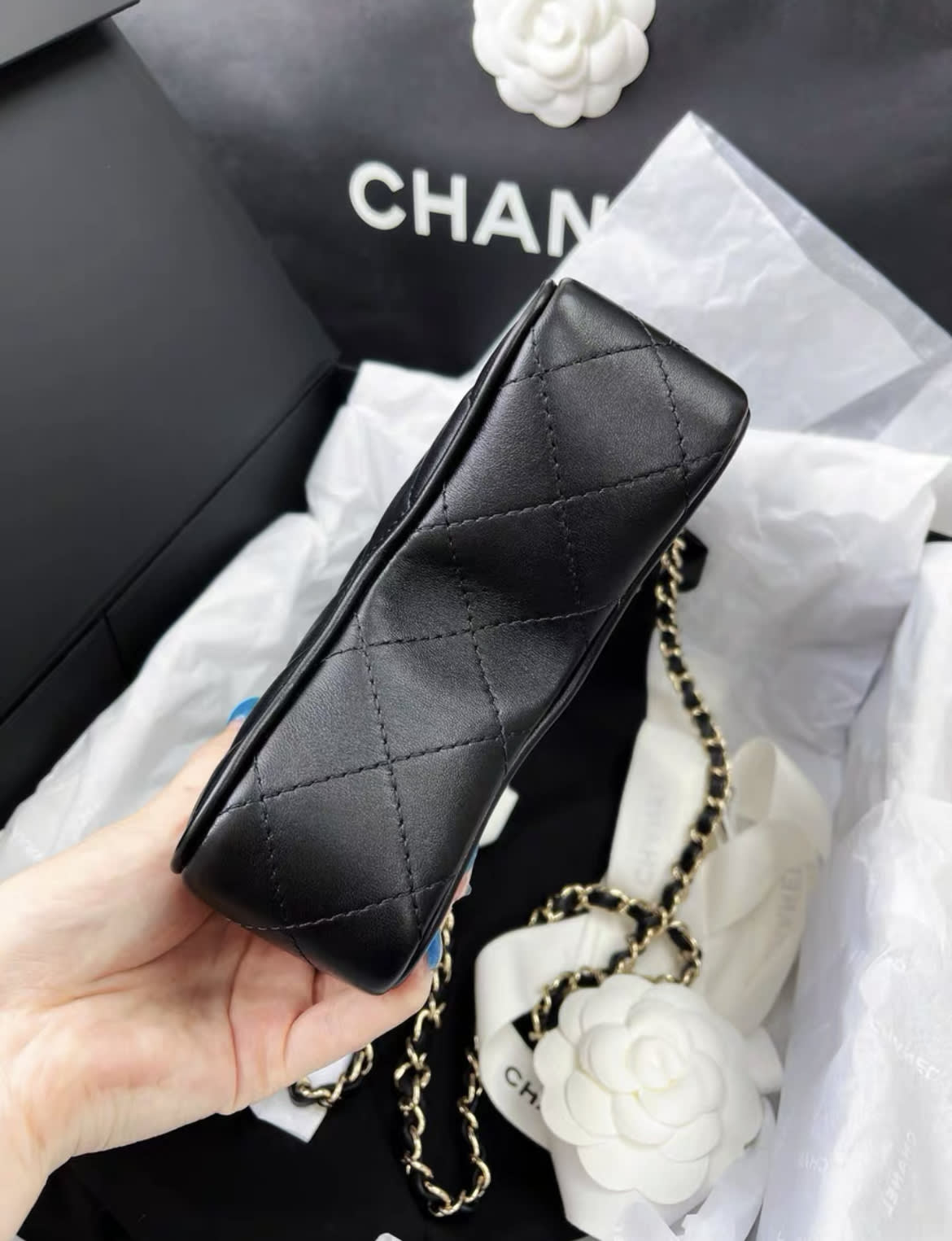 Chanel Luxury Lambskin Black Handbag Style 2 Rovelle Bags