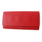 CELINE Long Wallet Purse Main: Leather Red x Gold Metal Women