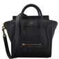 CELINE Nano Luggage Smooth Leather Tote Crossbody Bag Black