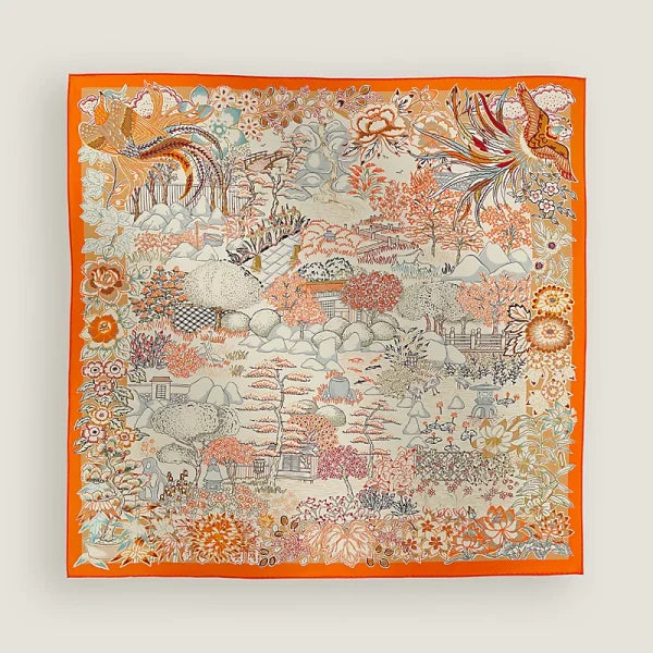 Hermes Mille Feuilles De Soie Double Face Scarf 90