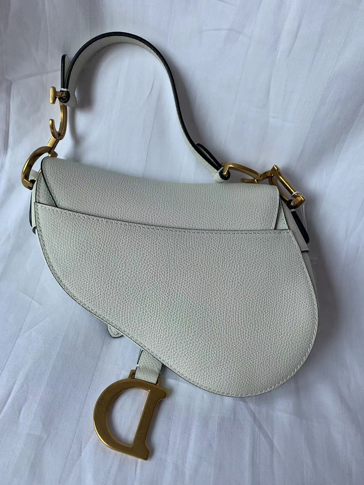 Dior Saddle bag white grain leather mini size Rovelle Bags