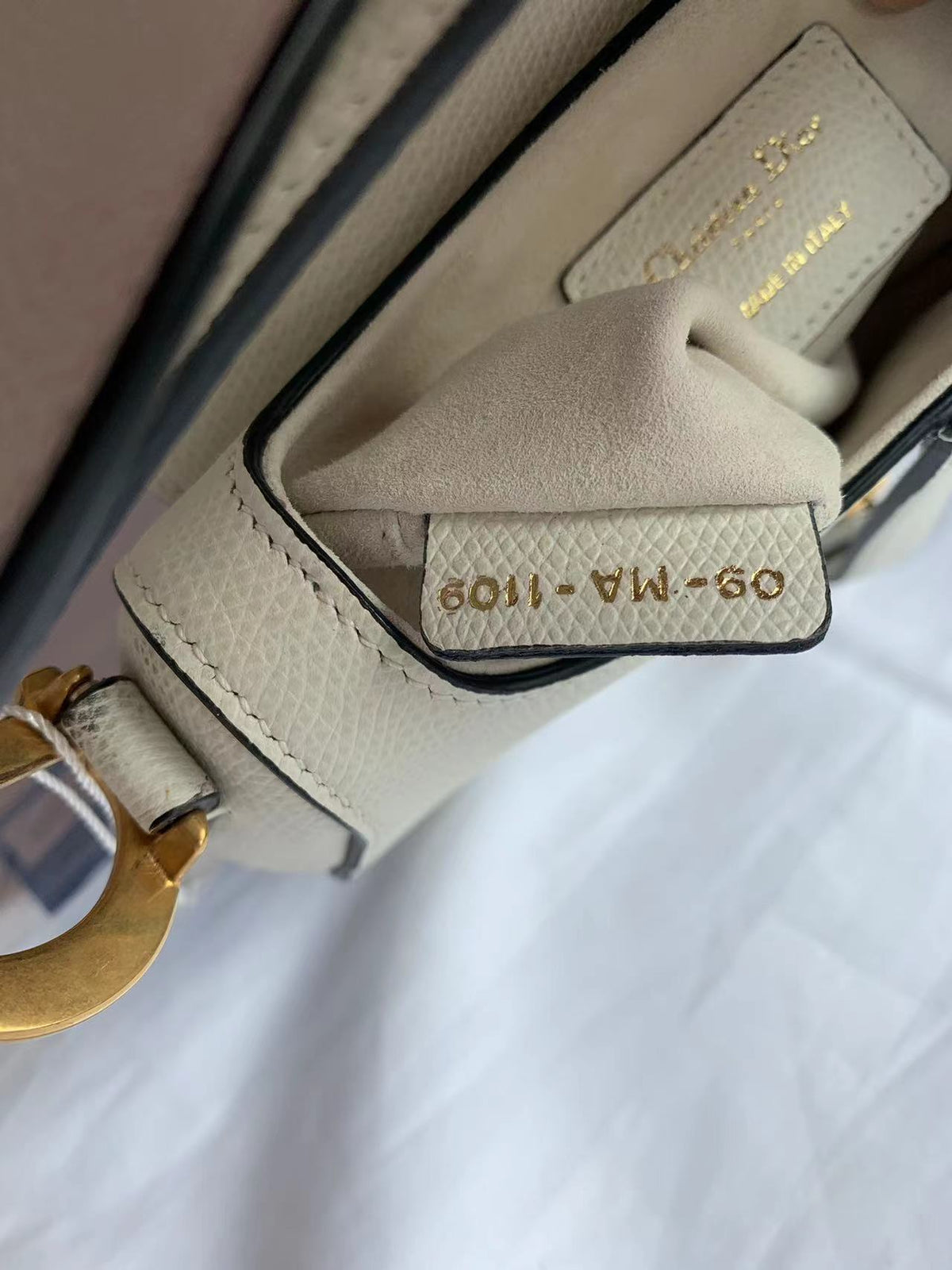 Dior Saddle bag white grain leather mini size Rovelle Bags