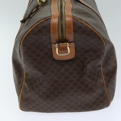 Luxury CELINE Macadam Canvas Boston Bag PVC 2way Brown mr163