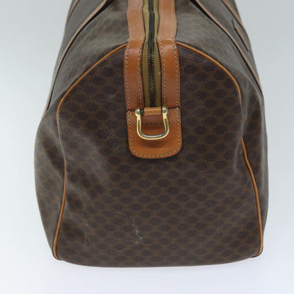 Luxury CELINE Macadam Canvas Boston Bag PVC 2way Brown mr163