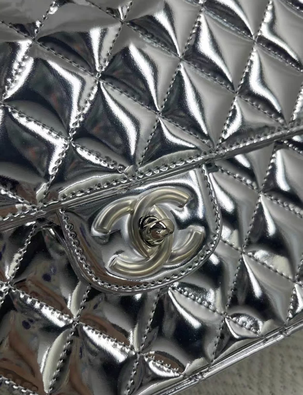Chanel Luxury Leather Silver Backpack Rovelle Bags