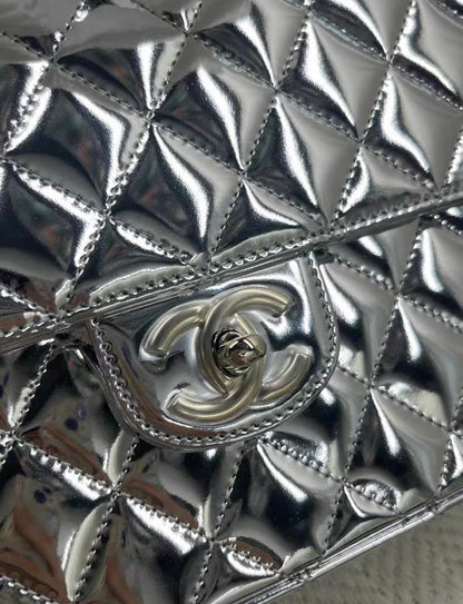 Chanel Luxury Leather Silver Backpack Rovelle Bags