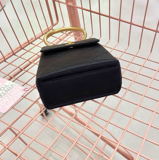 Chanel Luxury Satin Black Handbag Rovelle Bags