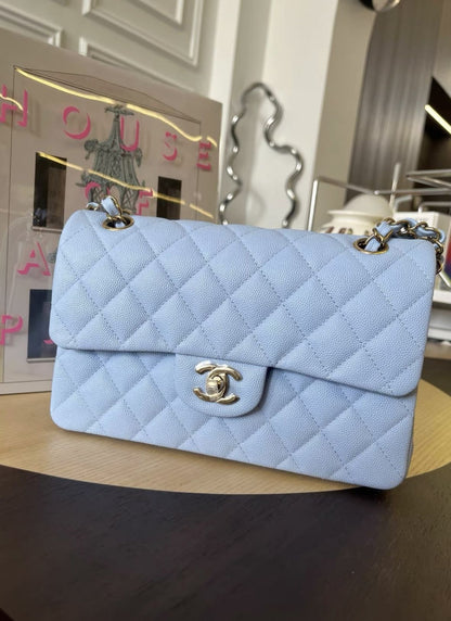 Chanel Luxury Leather Blue Handbag Leather Rovelle Bags