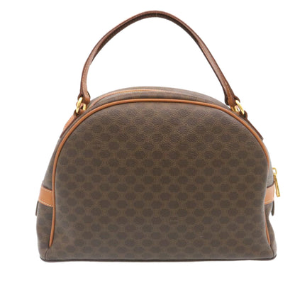 Luxury CELINE Macadam Canvas 2Way Shoulder Hand Bag PVC Leather Brown 34669