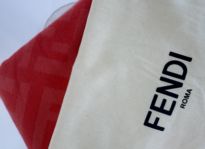 Fendi FF Print Tulip Woven Cashmere Fringe Scarf Rovelle Bags