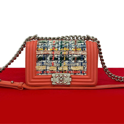 Chanel Boy Chanel Leather Tweed Shoulder Bag Rovelle Bags