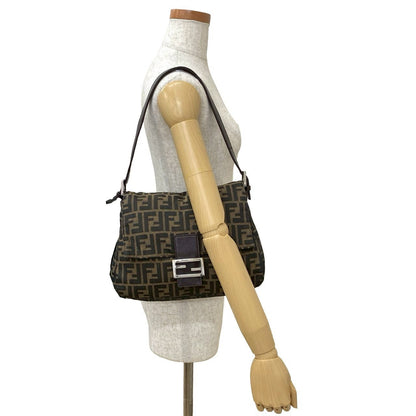 Fendi Zucca FF Canvas Leather Shoulder Bag Rovelle Bags