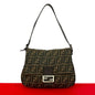 Fendi Zucca FF Canvas Leather Shoulder Bag Rovelle Bags