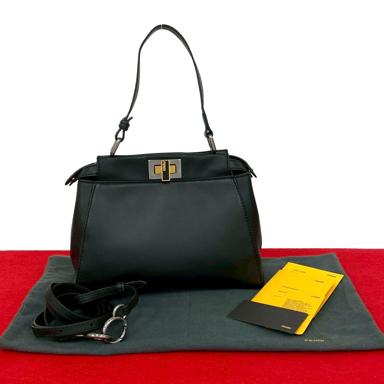 Fendi Peekaboo Leather Red Handbag Style 30 Rovelle Bags