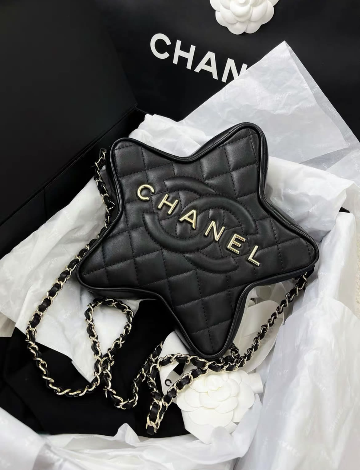 Chanel Luxury Lambskin Black Handbag Style 2 Rovelle Bags