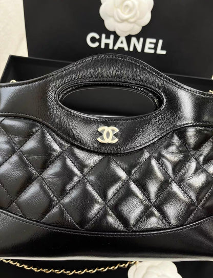 Chanel Luxury Leather Black Handbag Style 15 Rovelle Bags