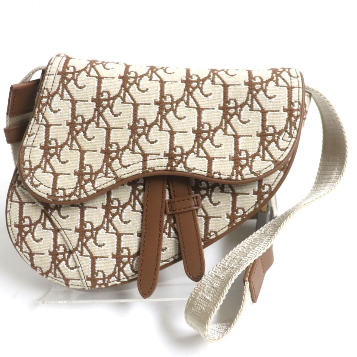 Dior HOMME Sling bag Canvas, Leather Brown x beige mens Rovelle Bags