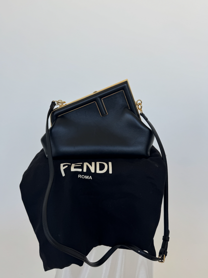 Fendi First Small Black nappa leather bag Rovelle Bags