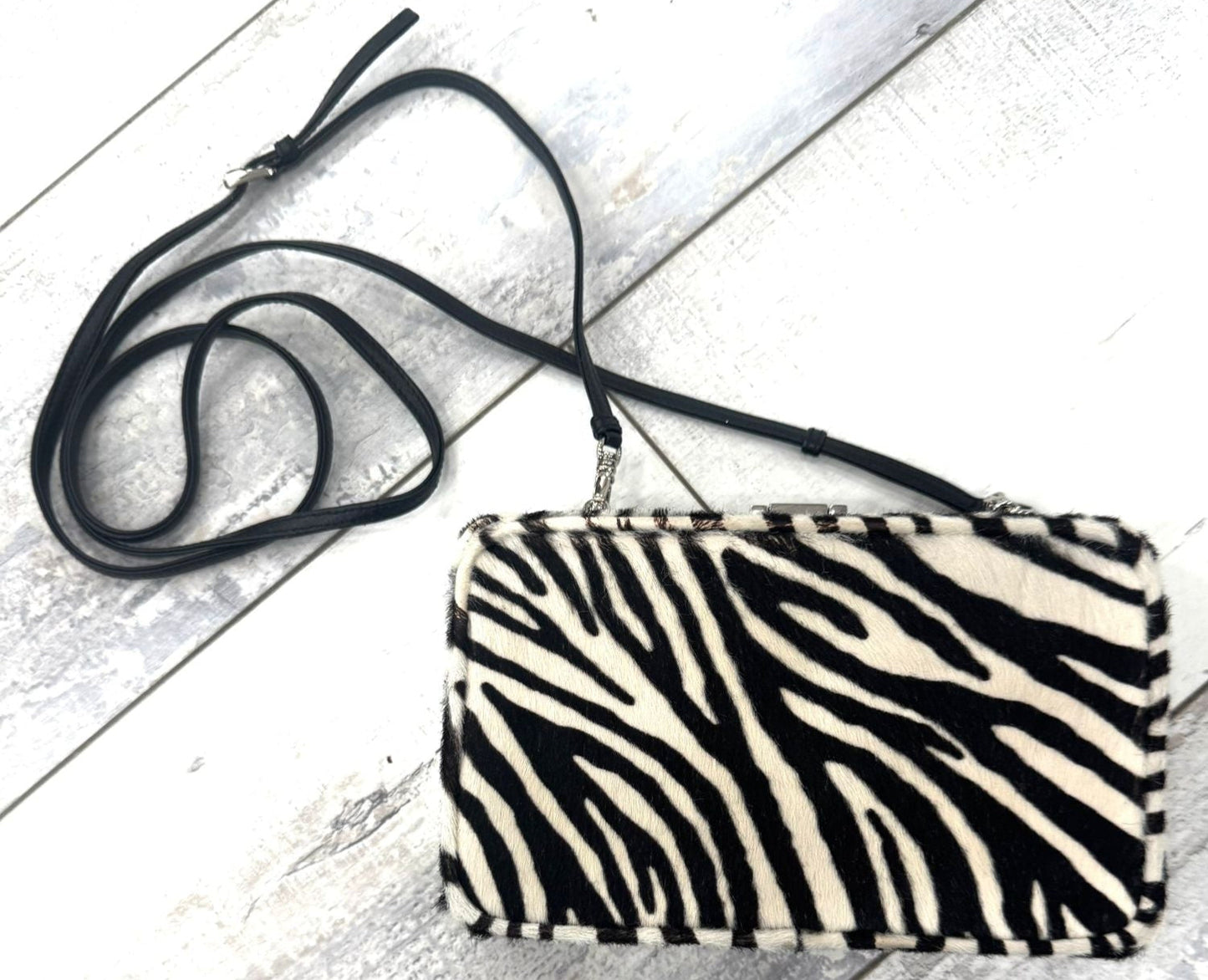 Prada Pony Hair Zebra Clutch With Strap Rovelle Bags