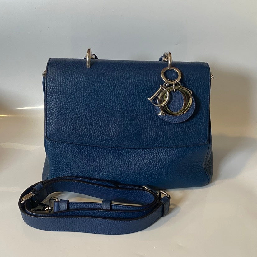 Dior Diorever Blue Leather Satchel Bag Rovelle Bags