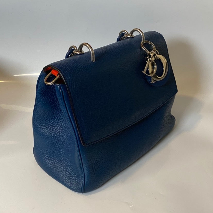 Dior Diorever Blue Leather Satchel Bag Rovelle Bags
