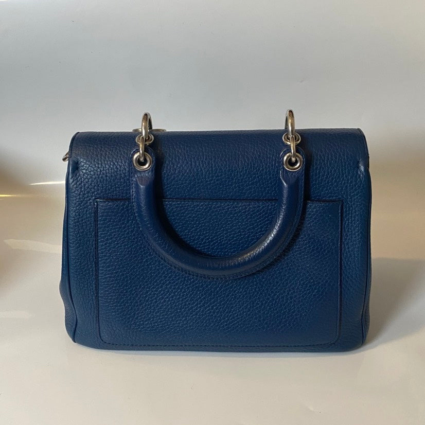 Dior Diorever Blue Leather Satchel Bag Rovelle Bags