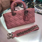 Dior D Joy Pink Lamb Skin Two Way Bag Adjustable Strap Medium Size Rovelle Bags