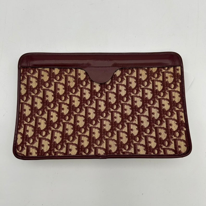 Dior Canvas Leather Brown Monogram Clutch Wristlet Rovelle Bags