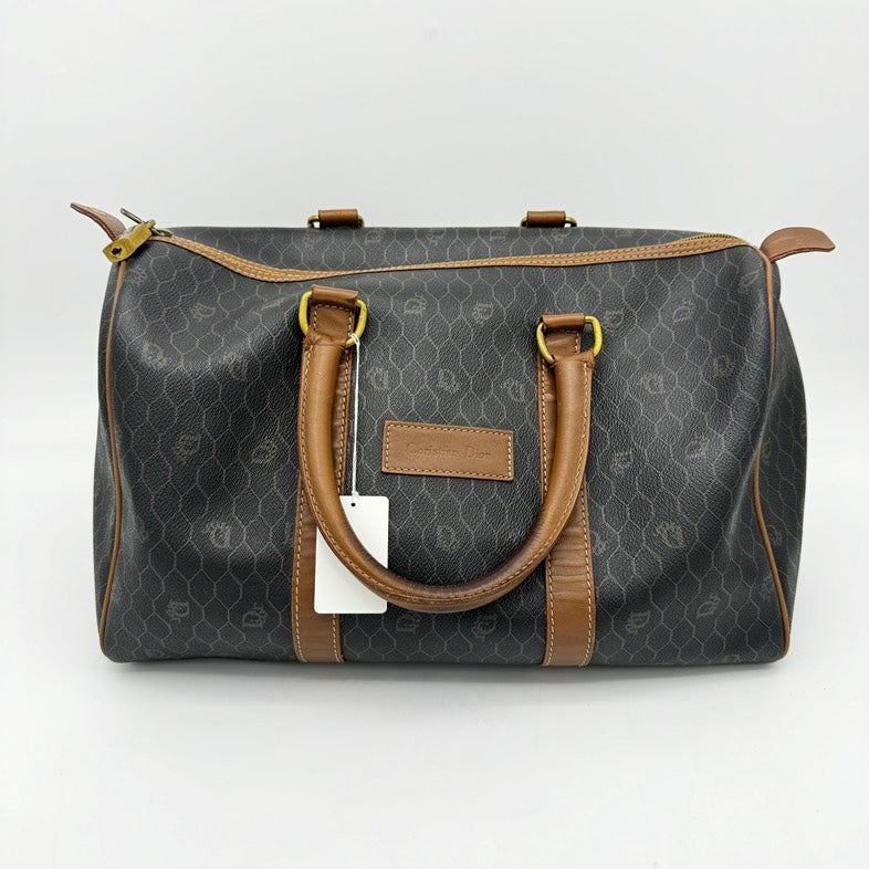 Dior Black Brown Leather Travel Bag Large Rovelle Bags