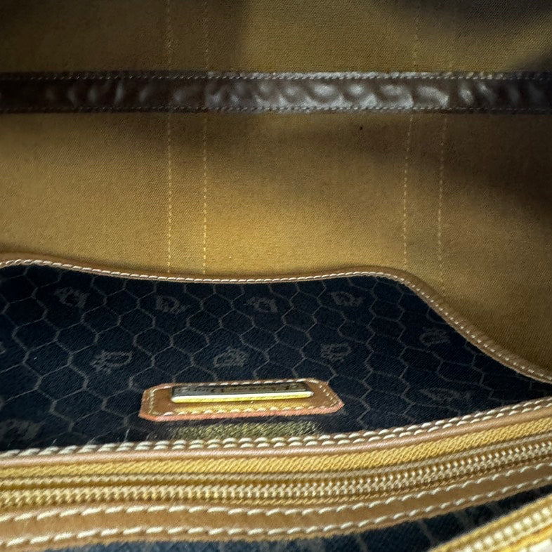 Dior Black Brown Leather Travel Bag Large Rovelle Bags